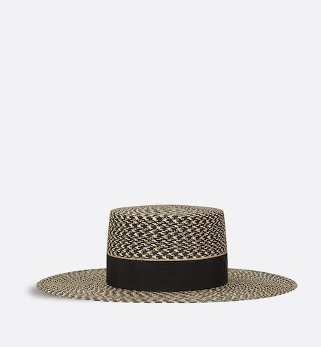 Diorodeo Large Brim Hat Black and Beige Technical Fabric 